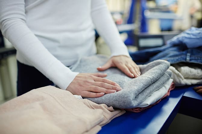 working dry cleaning shop